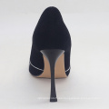 Genuine Leather Pumps Shoes High Heel Women Pumps Ladies Pump Shoe Black with Pointed Toe for Ladies